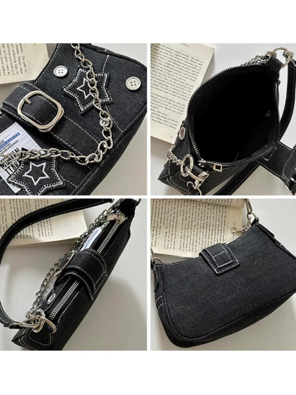 Velmora Denim Sling Bag – Small Stylish Crossbody with Chain Strap
